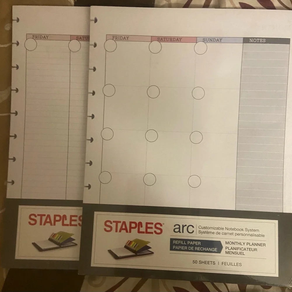 Staple’s ARC Refill Paper Weekly Planner  (2 pk)